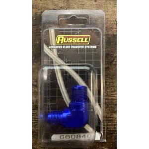 Russell 660840 Blue 90° Male Adapter AN6 6AN Flare to 3/8 NPT